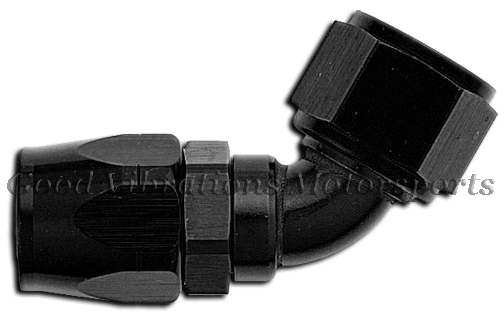 HOSE END 60 DEG SWIVEL AN6 BLACK