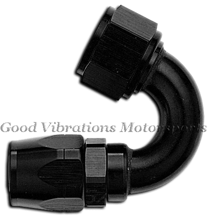 HOSE END 150 DEG SWIVEL AN6 BLACK