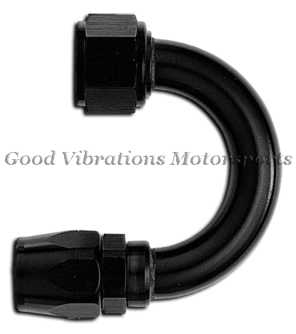 HOSE END 180 DEG SWIVEL AN6 BLACK