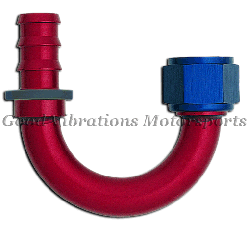 PUSH-ON HOSE END 180 DEG AN6