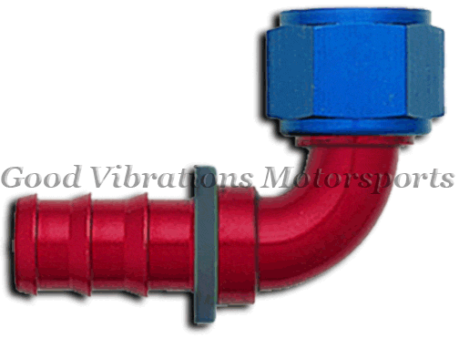 PUSH-ON HOSE END 90 DEG AN4