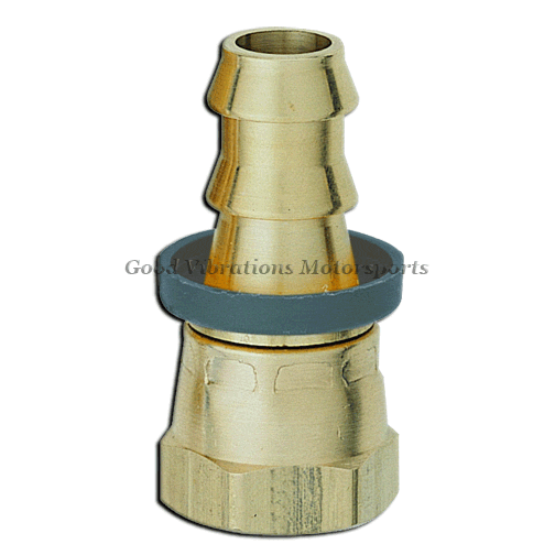 PUSH-ON HOSE END STR AN6 BRASS