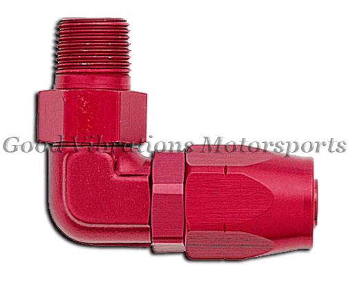 SWIVEL HOSE END 90 DEG AN8 TO 1/4 NPT MALE ADAP