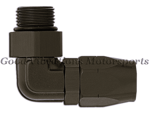 SWIVEL HOSE END 90 DEG AN6 TO MALE AN6 ORB - BLACK