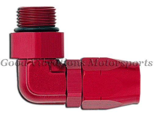 SWIVEL HOSE END 90 DEG AN10 TO MALE AN10 ORB RED
