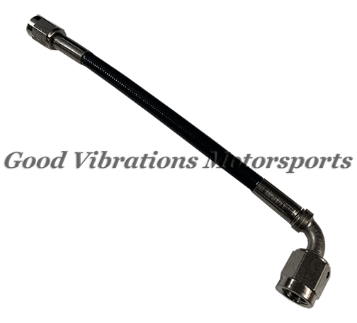 BLACK AN3 TEFLON HOSE w/90 & STR ENDS (SPECIFY LENGTH - UP TO 36in)