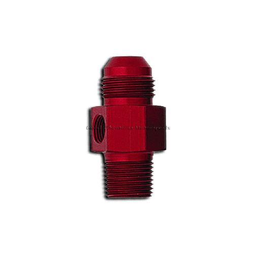 FUEL PRESSURE ADAPTER  AN6 MALE TO 3/8 MALE w/ 1/8 PORT