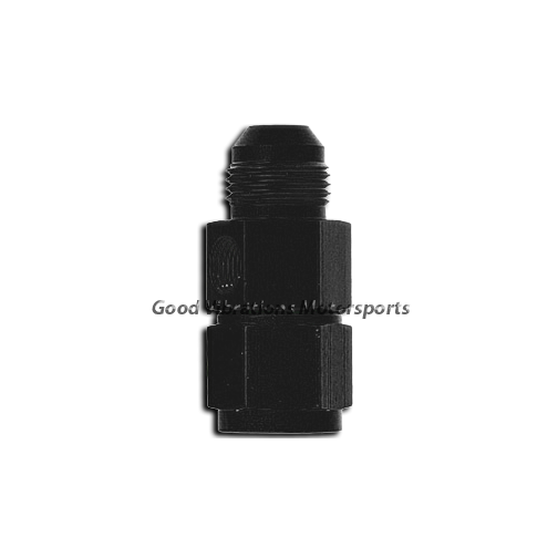 FUEL PRESSURE ADAPTER AN6 SWIVEL TO AN6 MALE w/ 1/8 PORT BLACK