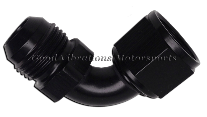 FEMALE TO MALE ADAP 90 DEG AN8 TUBE BLACK