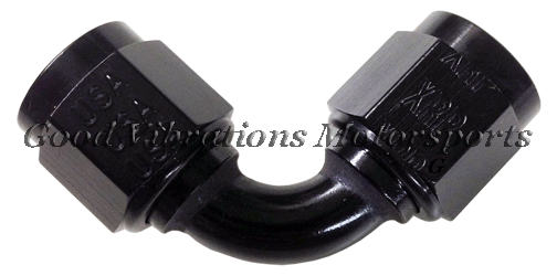 FEMALE COUPLER 90 DEG AN4 TUBE BLACK
