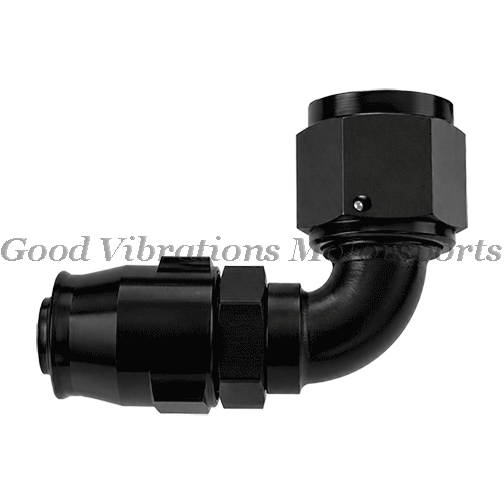 PRO PLUS+ REUSABLE HOSE END 90 DEG SWIVEL AN6 BLACK