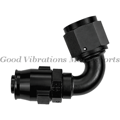 PRO PLUS+ REUSABLE HOSE END 120 DEG SWIVEL AN6 BLACK