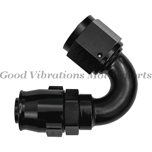 PRO PLUS+ REUSABLE HOSE END 150 DEG SWIVEL AN6 BLACK