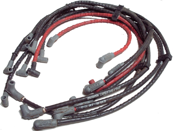 Spark Plug Wires - MSD - Pro Wire SS Core. Black Covering90 Degree Boots.