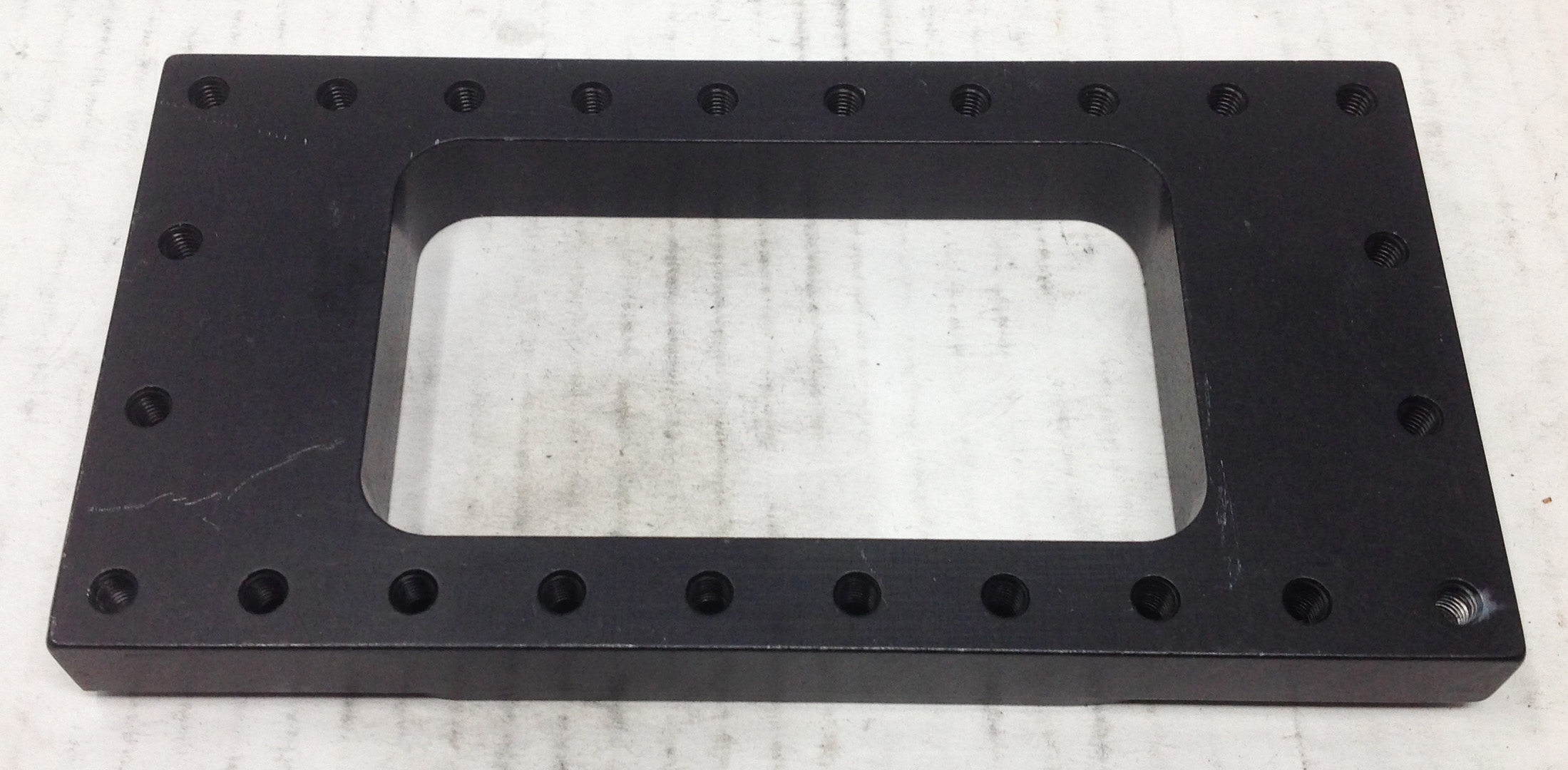 Burst Panel Weld-On Adapter Plate w/ 10-32 Bolt Holes. Black Anodized.